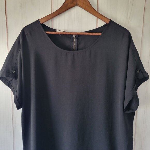 Maurices Cap Sleeve Blouse, Relaxed Fit Top, Women’s XL, Black, Casual Shirt - Picture 3 of 9